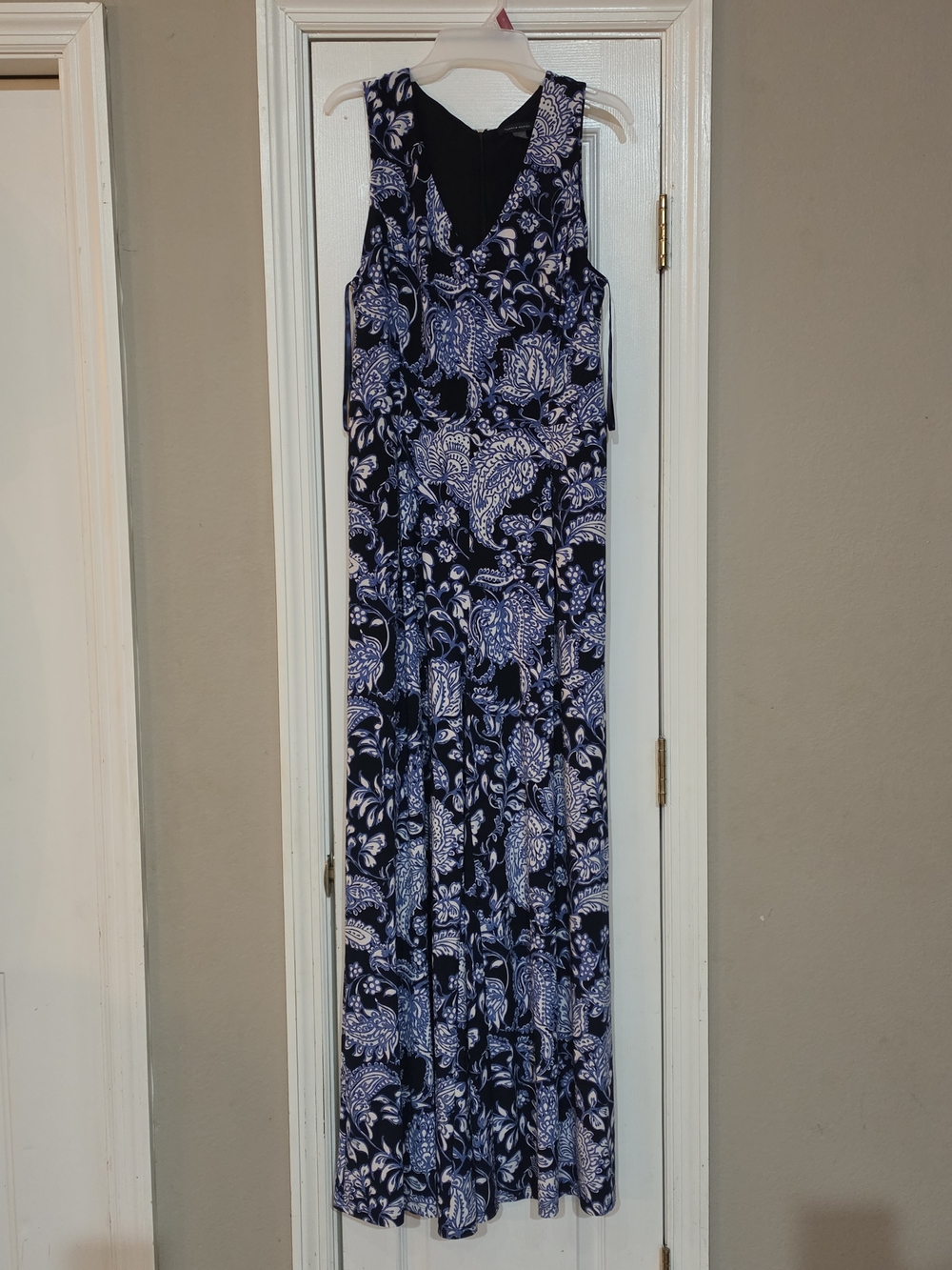 Tommy Hilfiger Navy & Light Blue Paisley Maxi Jumpsuit